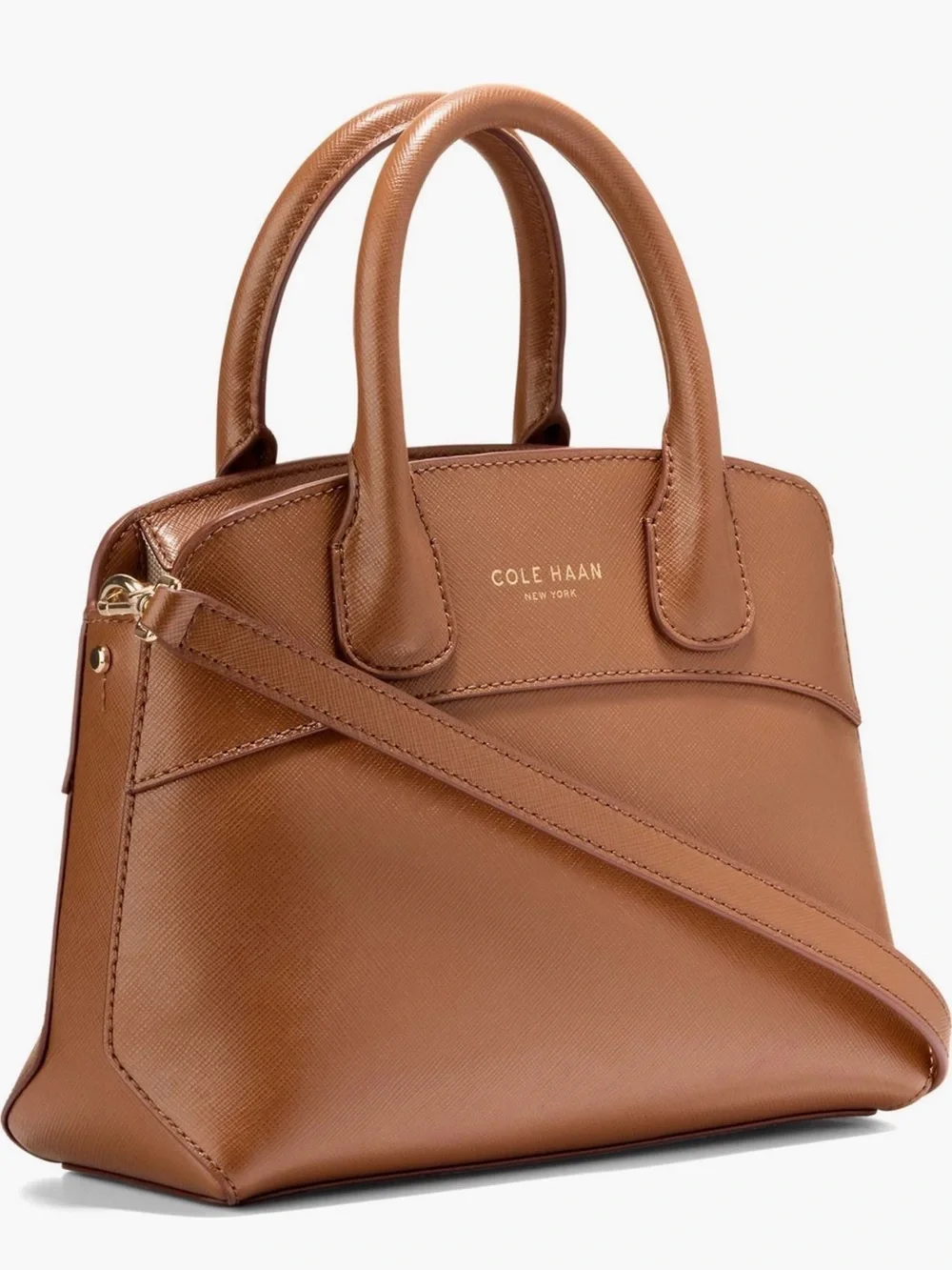 ✅NEW “Cole Haan” The Lady Small Black Saffiano Leather Satchel Bag - Black